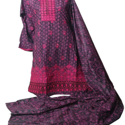 TP থ্রি পিস ১০০%সুতি কটন এমব্রয়ডারি