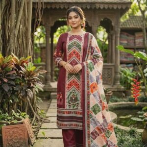 লাক্সারি জমজম সুতি কটন থ্রি পিস